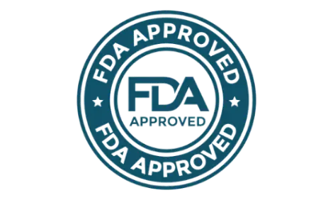 NeuroZoom manufactured in FDA registered facility badge